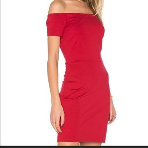 1.state off the shoulder red mini dress